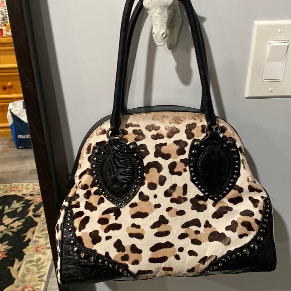 ALAIA.  leopard skin handbag with fur.  unique piece good condition